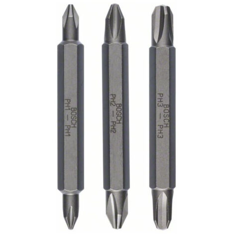 Pack de 3 embouts de tournevis doubles PH1, PH2, PH3, PH1, PH2, PH3 60 mm