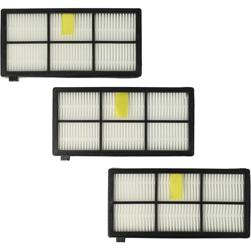 Pack de 3 filtros compatibles con Roomba 800 y 900. Juego de repuesto para filtros de las series 8 y 9. Repuesto con tres filtros.