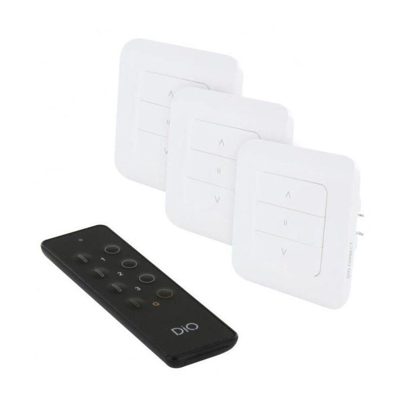 Dio Connected Home - Kit 3 interrupteurs volet et télécommande - dio connect - REV-KIT-04