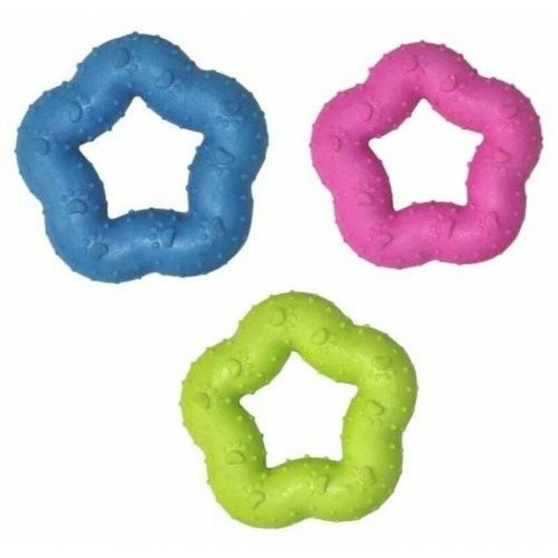 

pack de 3 juguetes mordedores para perros MINI FLOR 7 cm - Nayeco