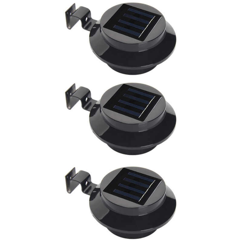 Pack de 3 Lampes Solaires pour Gouttière, Éclairez Votre Jardin ou Terrasse Facilement(Avec vis de fixation)