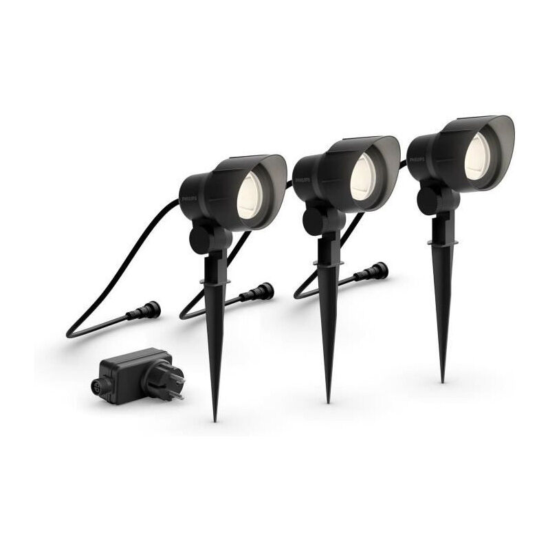 Philips Hue - Pack de 3 spots extérieurs philips GardenLink, 24W, 2700K, IP44