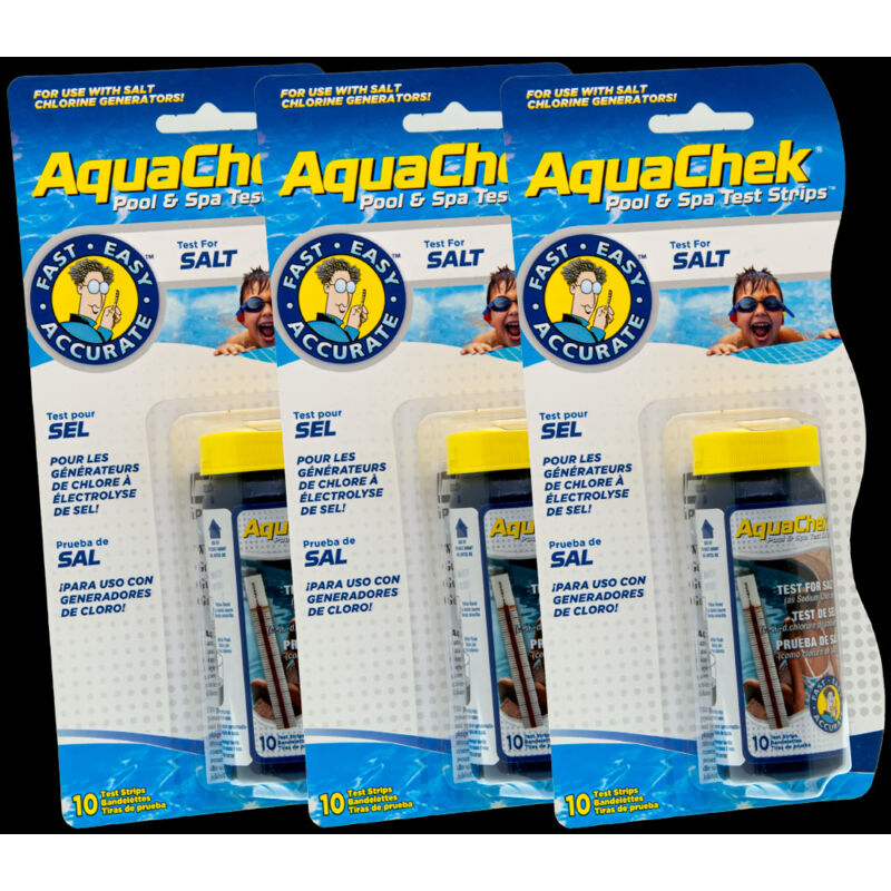 Pack De 3 Tiras Analíticas Aquachek Salt Blanco Para Niveles De Sal.