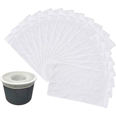 Pack de 30 chaussettes de skimmer de piscine, Pack Savers Pool and Spa Perfect pour filtres, paniers et skimmers,SEMAket,blanc