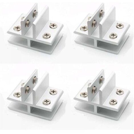 Pack de 4 abrazaderas de cristal en forma de T con soporte para montaje en 3 paneles laterales, XU, Ducha, Mesas, Paneles, 10-12 mm - KZQ