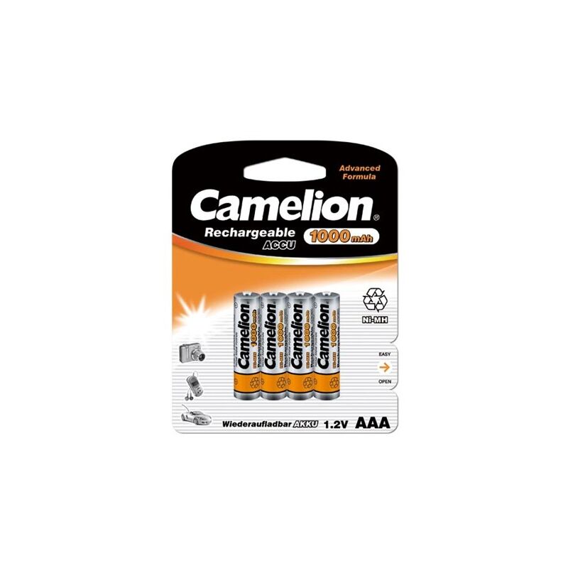 Piles rechargeables Camelion AAA/HR03 1000 mAh NiMH 4 pièces Garantie 12 mois
