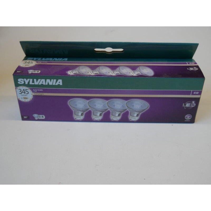 Pack de 4 ampoules led 4W culot GU10 à reflecteur 2700K 345lm 35° 230V non-dimmable ES50 Refled Sylvania