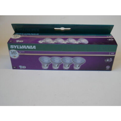 Pack de 4 ampoules LED 4W culot GU10 à reflecteur 2700K 345lm 35° 230V non-dimmable ES50 Refled Sylvania