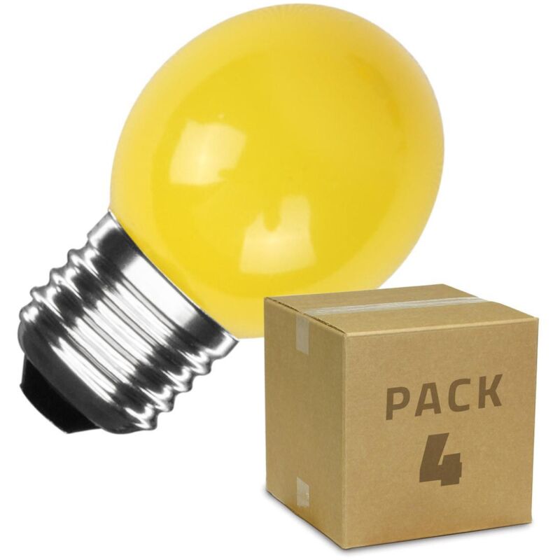 Pack 4 Bombillas led E27 Casquillo Gordo 3W 300 lm G45 Amarillo Amarillo