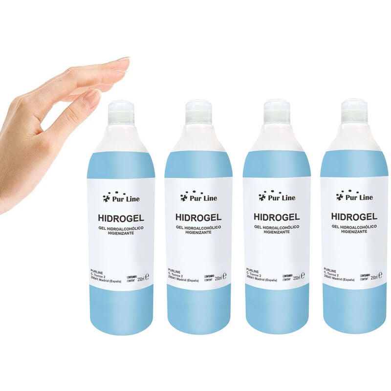 

Gel hidroalcohólico higienizante, pack de 4 botellas de 250ml