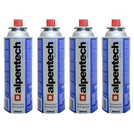 Pack de 4 cartouches de gaz butane 250g – Encliquetable pour connexion facile – Homologation TUV – Norme UN2037 – Alpentech