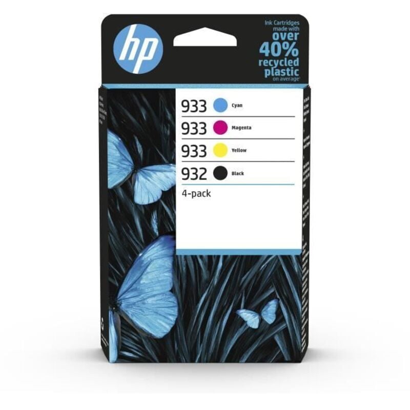 Pack de 4 cartouches d'encre Authentiques Noir, Cyan, Magenta, Jaune 932/933 6ZC71AE - hp -
