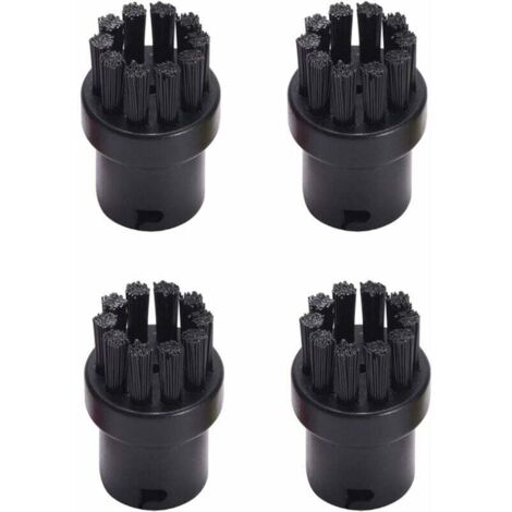 Pack de 4 cepillos de limpieza redondos de repuesto para limpiador a vapor Kärcher SC1 SC2 SC3 SC4 SC5 SC7 (negro)