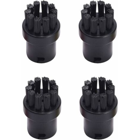 Pack de 4 cepillos de limpieza redondos de repuesto para limpiador a vapor Kärcher SC1 SC2 SC3 SC4 SC5 SC7 (negro)
