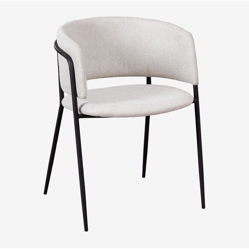 Sklum - Pack de 4 chaises de salle à manger rembourrées Nalon Noir