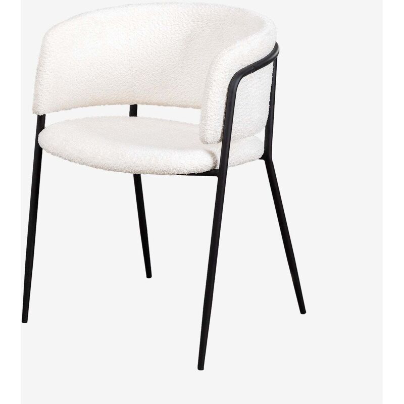 Sklum - Pack de 4 chaises de salle à manger rembourrées Nalon Noir Sklum - Pack de 4 chaises de salle à manger rembourrées Nalon Noir