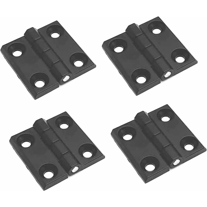 Pack de 4 charnières de connecteur, charnière pliante noire, charnière métallique, pour portes de pièces fixes, portes d'entrée, portes de chambres,