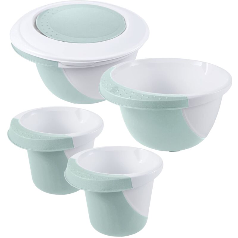 

Pack de 4 cuencos para mezclar (2x 1,5L y 2x 3,5L) de plastico en color aguamarina
