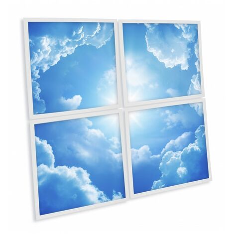 Pack de 4 dalles LED imprimées - Heaven - 600x600mm - Fabriqué en France (alimentation non fournie)