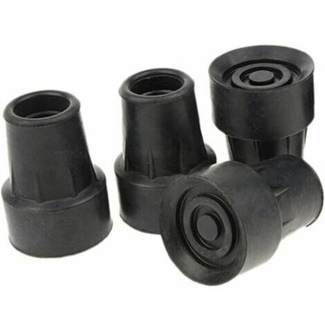 Pack de 4 Embouts de Canne Antidérapants Standard Embouts en Caoutchouc Noir - 19mm-Crezuo