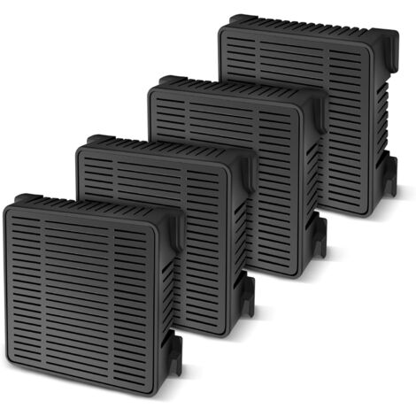 Pack de 4 filtres à charbon actif pour réfrigérateur Liebherr Fresh Air, remplace 7440021-00 [9096989, 988246001, 988246000, 9882429] - noir