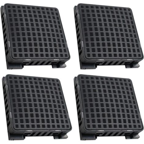 Pack de 4 filtres à charbon actif pour réfrigérateur Liebherr Fresh Air, remplace 7440021-00 [9096989, 988246001, 988246000, 9882429] - noir