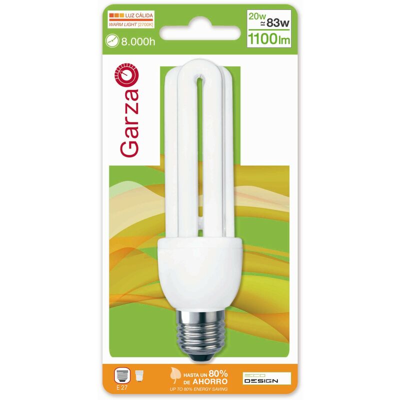 

Pack de 4 Lighting - Bombilla Fluorescente Compacta T3 4U 20W E27 1550 Lúmenes 2700K - Garza