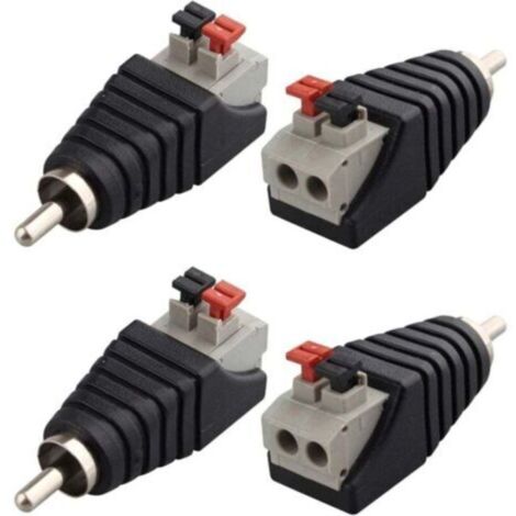 Pack de 4 haut-parleurs phono, RCA mâle et femelle vers connecteur AV 2, femelle, audio vidéo, 5,5 x 2,1 mm