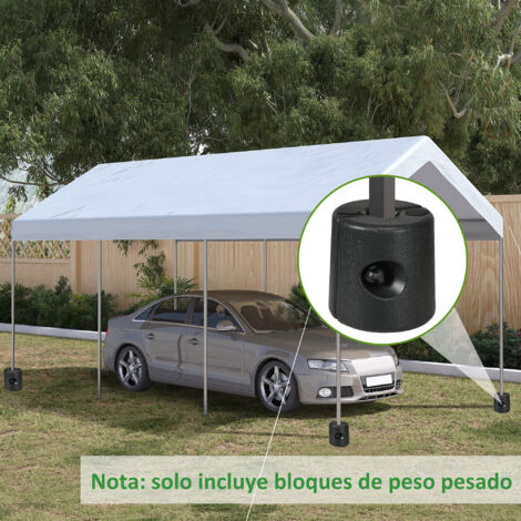 Pack de 4 Pesos para Carpas Plegables Soportes Rellenables con 8,7 kg de Agua o 12 kg de Arena Ø24x25,5 cm Negro