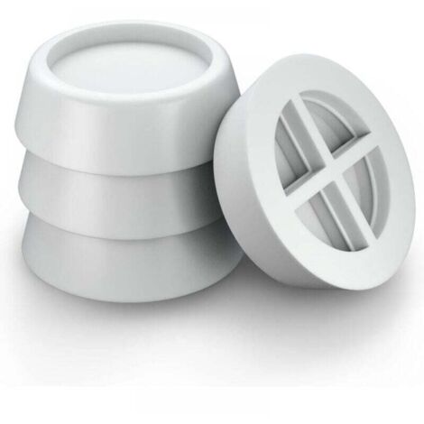 Pack de 4 pies blancos para lavadora, alfombrilla antivibración, pies reductores de ruido, pies de goma antivibración para lavadora y secadora