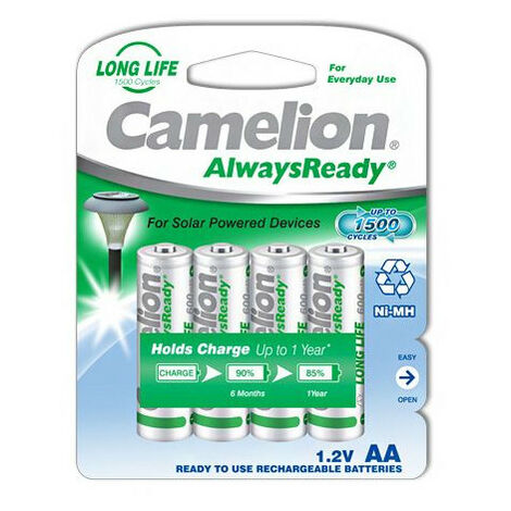 Pack de 4 piles rechargeables Camelion AlwaysReady Mignon AA 600mA (17406406)