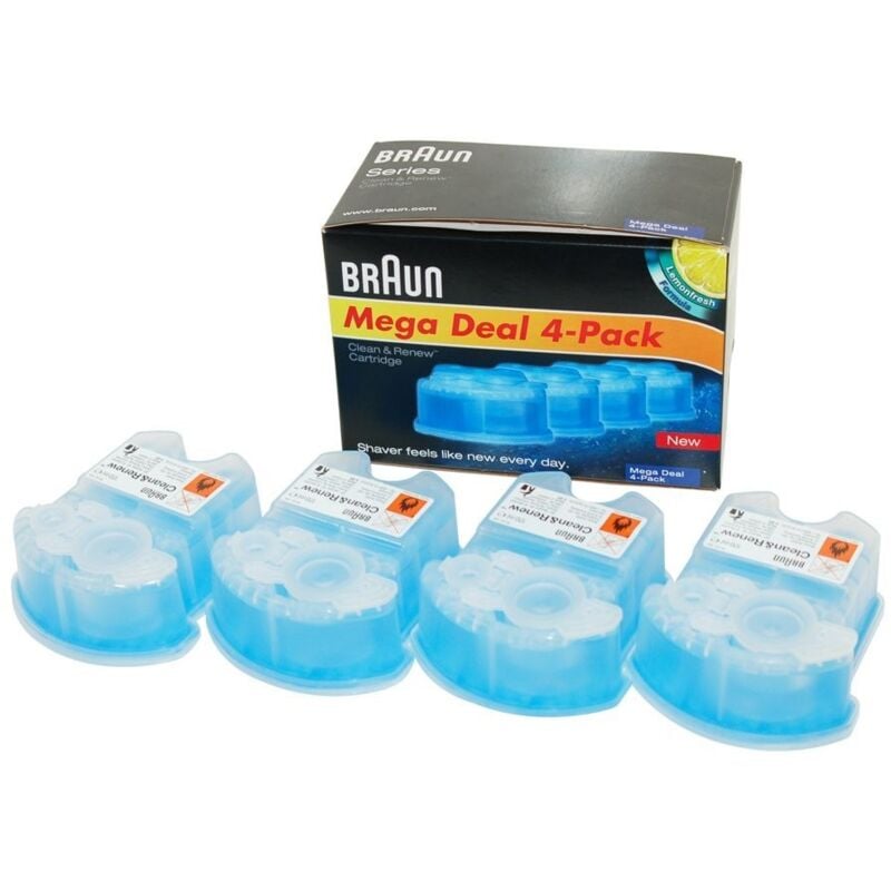 Braun - Pack de 4 recharges de liquide nettoyant pour Tondeuse 81387055