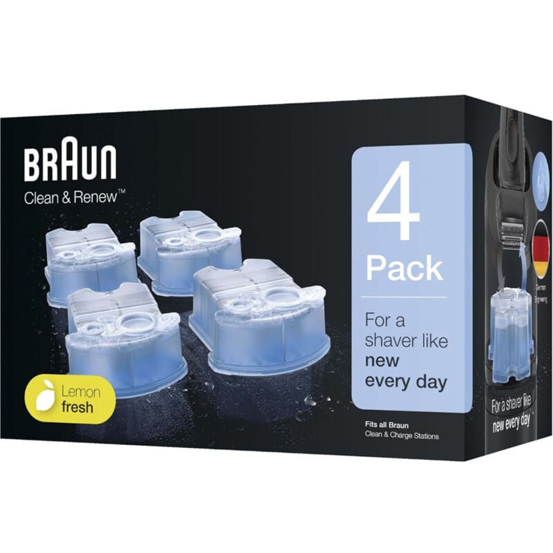 Braun - Pack de 4 Recharges de liquide nettoyant d'origine