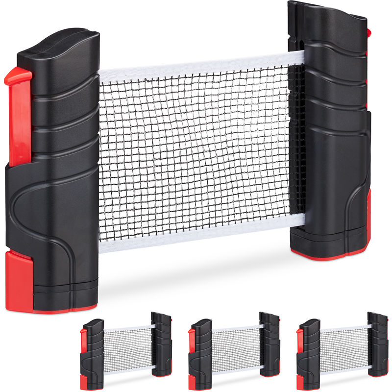 

Pack de 4 Redes Ping Pong Extensibles para Mesas con Tablero de hasta 5 cm, Negro y Rojo, hasta 176 cm