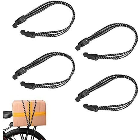 Pack De 4 Sangles D'Arrimage De Vélo Porte-Bagages 3-en-1 Sangle D'Arrimage Porte-Bagages 68-170 Cm Sangles De Bagages Avec Crochets Sangles De Bagages Élastiques Bicycl