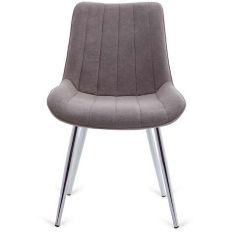 IMPT-HOME-DESIGN Pack de 4 sillas Altamira tapizadas en tejido gris. 61cm(ancho ) 87cm(altura) 52cm(fondo)