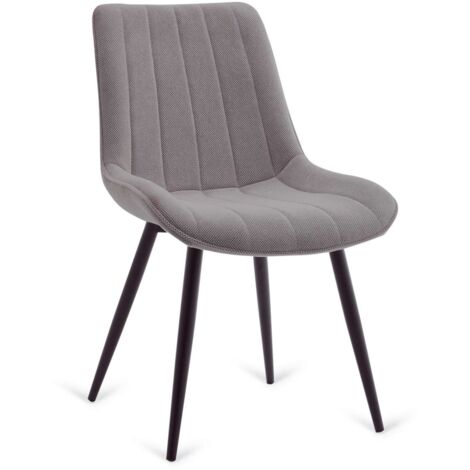 Pack de 4 sillas Altamira tapizadas en tejido gris patas negras. 61cm(ancho ) 87cm(altura) 52cm(fondo)