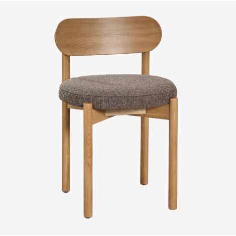 Pack de 4 sillas de comedor en madera de roble tapizadas Bianca SKLUM             