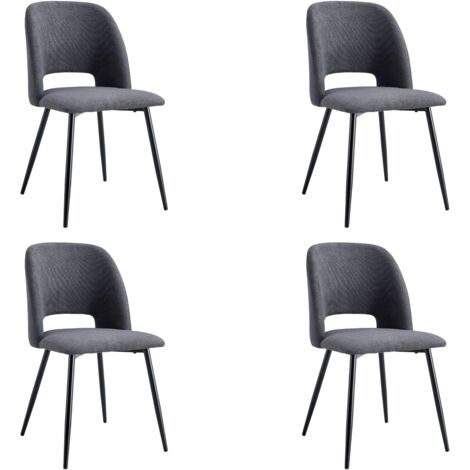 Pack de 4 Sillas de Comedor Mos Tapizadas Respaldo Redondeado en Color Gris 58x86x50 cm