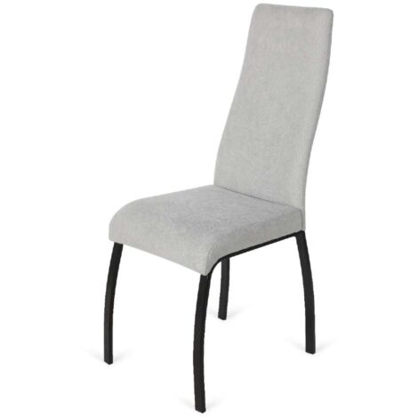Pack de 4 sillas Dora tapizadas en tela piedra. 107 cm (alto) 45 cm (ancho) 55 cm (fondo).