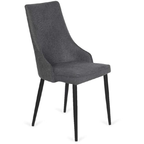Pack de 4 sillas Imperial gris oscuro patas metal acabado gris oscuro, 94 cm (alto) 48 cm (ancho) 57 cm (fondo)