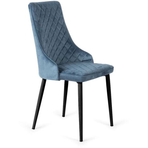 Pack de 4 sillas Imperial velvet color azul, 94 cm (alto) 48 cm (ancho) 57 cm (fondo)