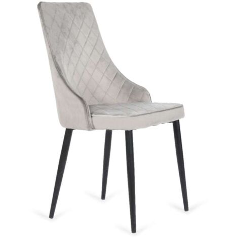 Pack de 4 sillas Imperial velvet color gris, 94 cm (alto) 48 cm (ancho) 57 cm (fondo)