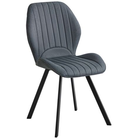 Pack de 4 sillas Md-Denver tapizadas en tejido gris marengo, 91cm(alto) 48cm(ancho) 55cm(fondo)