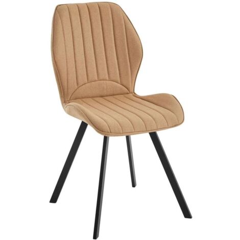 Pack de 4 sillas Md-Denver tapizadas en tejido marrón canela, 91cm(alto) 48cm(ancho) 55cm(fondo)