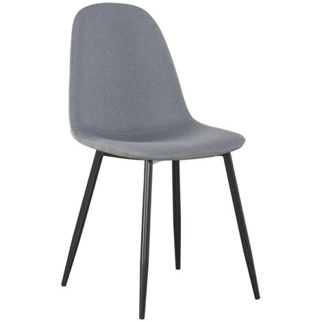 Pack de 4 sillas Md-Hamer tapizadas en textil 100% poliéster gris, 88cm(alto) 54.5cm(ancho) 45cm(largo)