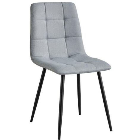Pack de 4 sillas Md-Portland tapizadas en tejido gris, 88cm(alto) 43cm(ancho) 47.5cm(fondo)