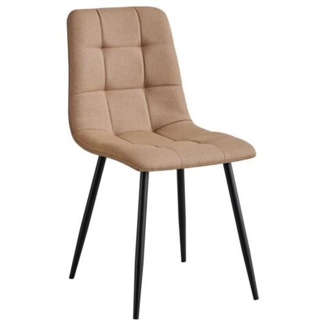 Pack de 4 sillas Md-Portland tapizadas en tejido marrón canela, 88cm(alto) 43cm(ancho) 47.5cm(fondo)