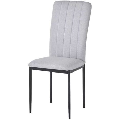 Pack de 4 sillas Md-Trenton tapizadas en tejido gris ceniza, 100cm(alto) 36cm(ancho) 55cm(fondo)