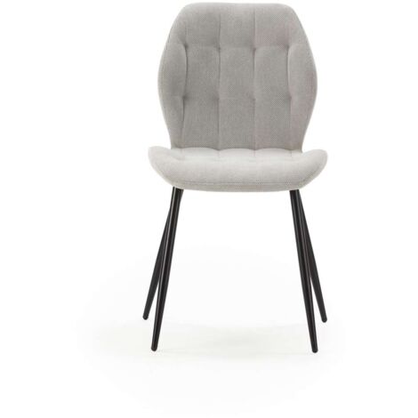 Pack de 4 sillas modelo Duna tapizado textil gris claro, 86cm(alto) 48cm(ancho) 58cm(largo)
